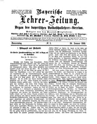 Bayerische Lehrerzeitung Donnerstag 30. Januar 1868