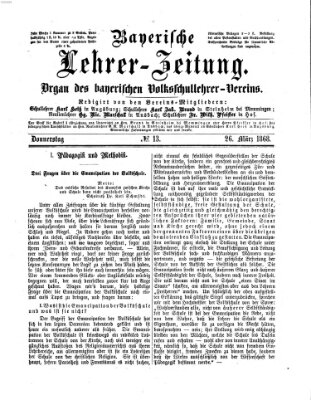 Bayerische Lehrerzeitung Donnerstag 26. März 1868