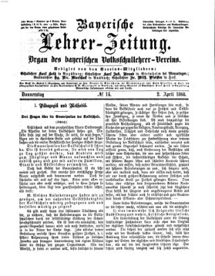 Bayerische Lehrerzeitung Donnerstag 2. April 1868