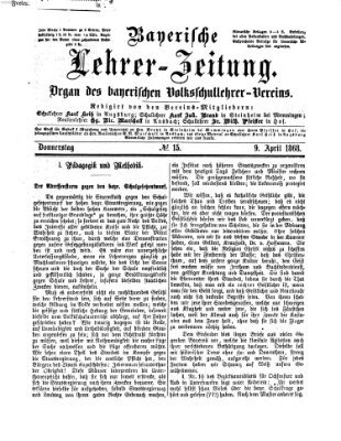 Bayerische Lehrerzeitung Donnerstag 9. April 1868