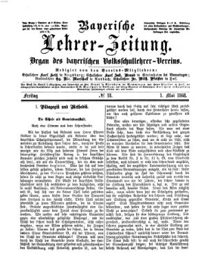 Bayerische Lehrerzeitung Freitag 1. Mai 1868