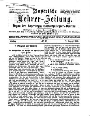 Bayerische Lehrerzeitung Freitag 7. August 1868