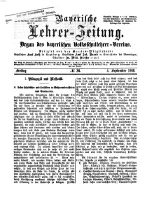 Bayerische Lehrerzeitung Freitag 4. September 1868