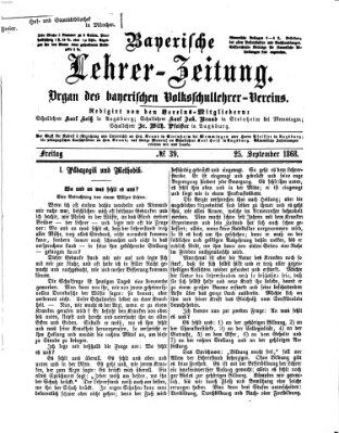 Bayerische Lehrerzeitung Freitag 25. September 1868