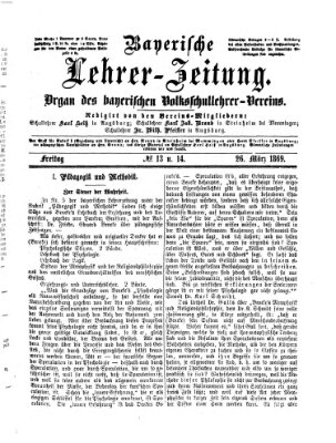 Bayerische Lehrerzeitung Freitag 26. März 1869