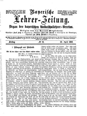 Bayerische Lehrerzeitung Freitag 30. April 1869