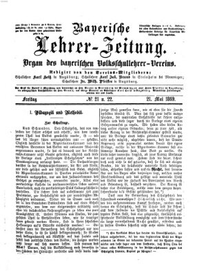 Bayerische Lehrerzeitung Freitag 21. Mai 1869