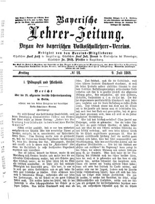 Bayerische Lehrerzeitung Freitag 9. Juli 1869