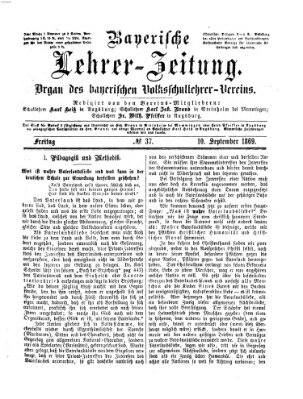 Bayerische Lehrerzeitung Freitag 10. September 1869