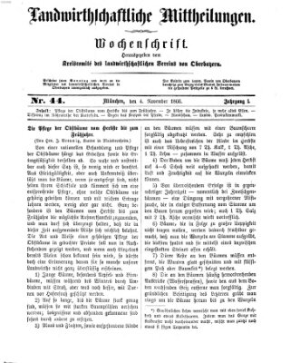 Landwirthschaftliche Mittheilungen Sonntag 4. November 1866