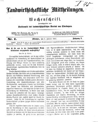 Landwirthschaftliche Mittheilungen Sonntag 6. Januar 1867