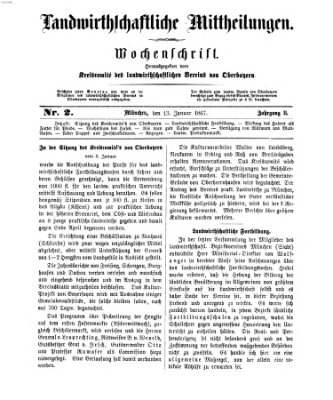 Landwirthschaftliche Mittheilungen Sonntag 13. Januar 1867