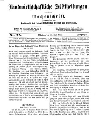 Landwirthschaftliche Mittheilungen Sonntag 23. Juni 1867