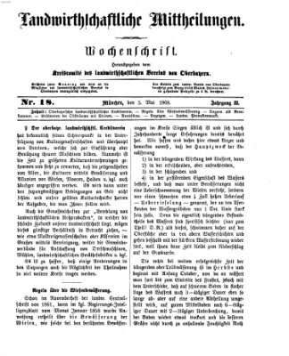 Landwirthschaftliche Mittheilungen Sonntag 3. Mai 1868