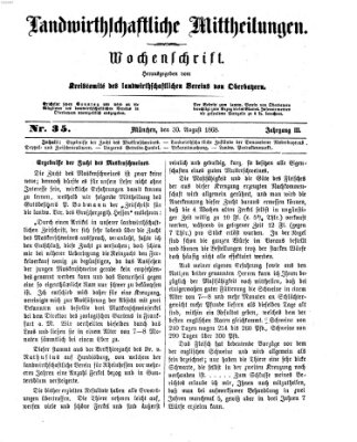 Landwirthschaftliche Mittheilungen Sonntag 30. August 1868