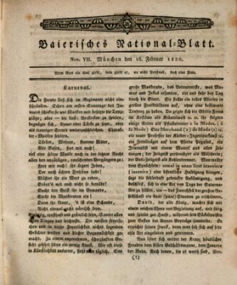 Baierisches National-Blatt Mittwoch 16. Februar 1820