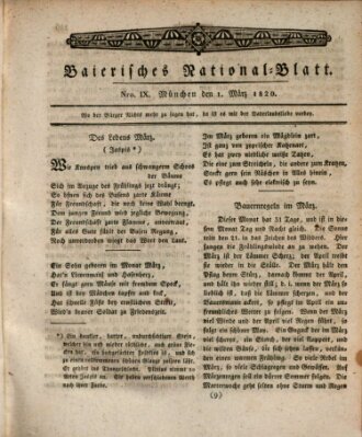 Baierisches National-Blatt Mittwoch 1. März 1820