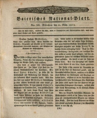 Baierisches National-Blatt Mittwoch 22. März 1820