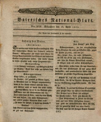 Baierisches National-Blatt Mittwoch 26. April 1820