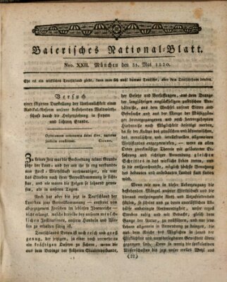 Baierisches National-Blatt Mittwoch 31. Mai 1820