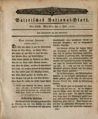 Baierisches National-Blatt Mittwoch 7. Juni 1820