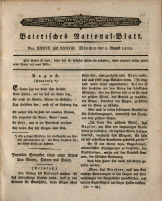 Baierisches National-Blatt Samstag 5. August 1820