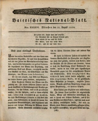 Baierisches National-Blatt Dienstag 22. August 1820