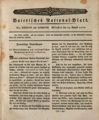 Baierisches National-Blatt Donnerstag 24. August 1820