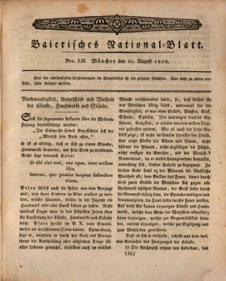 Baierisches National-Blatt Donnerstag 31. August 1820