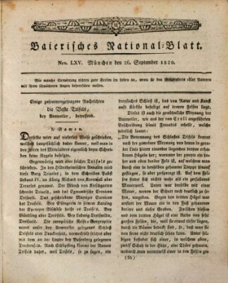 Baierisches National-Blatt Dienstag 26. September 1820