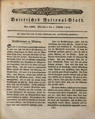 Baierisches National-Blatt Donnerstag 5. Oktober 1820