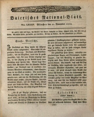 Baierisches National-Blatt Samstag 11. November 1820