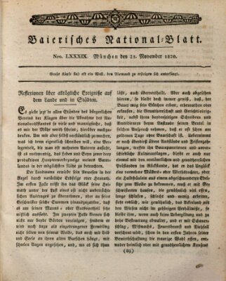 Baierisches National-Blatt Dienstag 21. November 1820