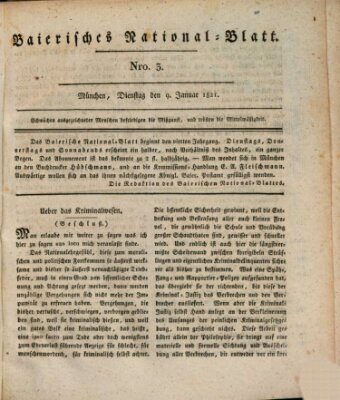 Baierisches National-Blatt Dienstag 9. Januar 1821