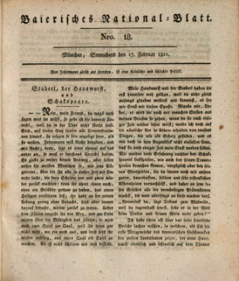 Baierisches National-Blatt Samstag 17. Februar 1821