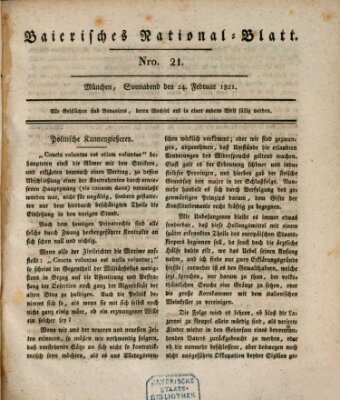 Baierisches National-Blatt Samstag 24. Februar 1821