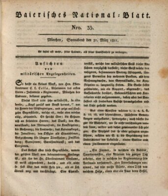 Baierisches National-Blatt Samstag 31. März 1821