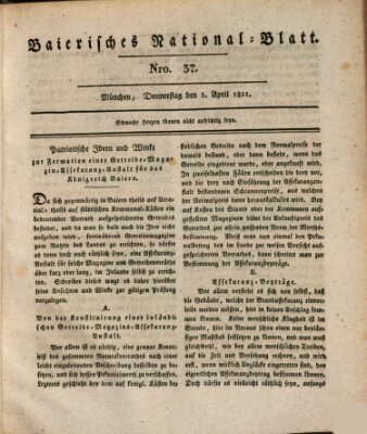 Baierisches National-Blatt Donnerstag 5. April 1821