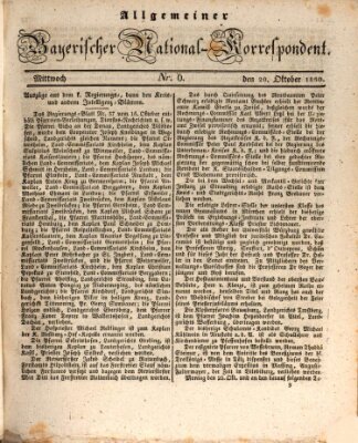 Allgemeiner bayerischer National-Korrespondent Mittwoch 20. Oktober 1830