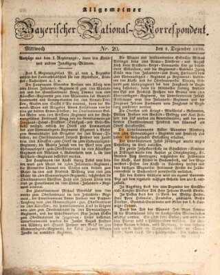 Allgemeiner bayerischer National-Korrespondent Mittwoch 8. Dezember 1830