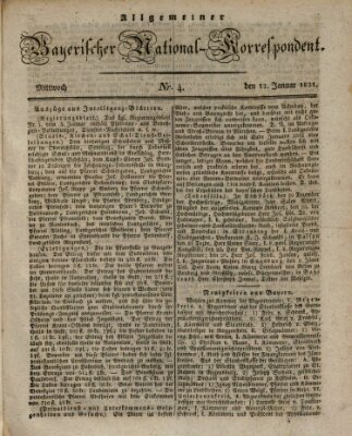 Allgemeiner bayerischer National-Korrespondent Mittwoch 12. Januar 1831