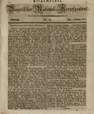 Allgemeiner bayerischer National-Korrespondent Mittwoch 9. Februar 1831