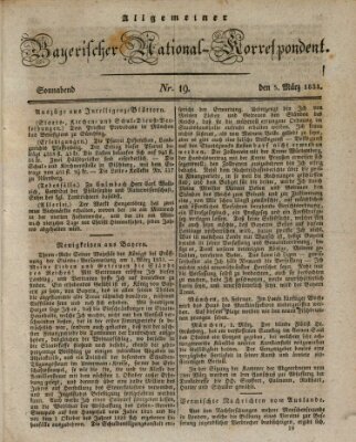 Allgemeiner bayerischer National-Korrespondent Samstag 5. März 1831