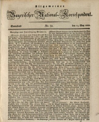 Allgemeiner bayerischer National-Korrespondent Samstag 14. Mai 1831