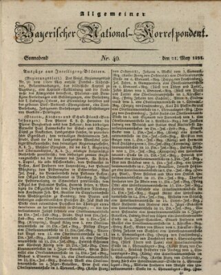 Allgemeiner bayerischer National-Korrespondent Samstag 21. Mai 1831