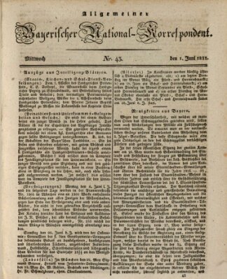 Allgemeiner bayerischer National-Korrespondent Mittwoch 1. Juni 1831