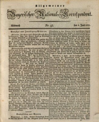 Allgemeiner bayerischer National-Korrespondent Mittwoch 8. Juni 1831