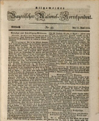 Allgemeiner bayerischer National-Korrespondent Mittwoch 22. Juni 1831