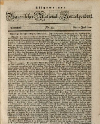 Allgemeiner bayerischer National-Korrespondent Samstag 25. Juni 1831