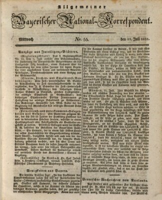 Allgemeiner bayerischer National-Korrespondent Mittwoch 13. Juli 1831